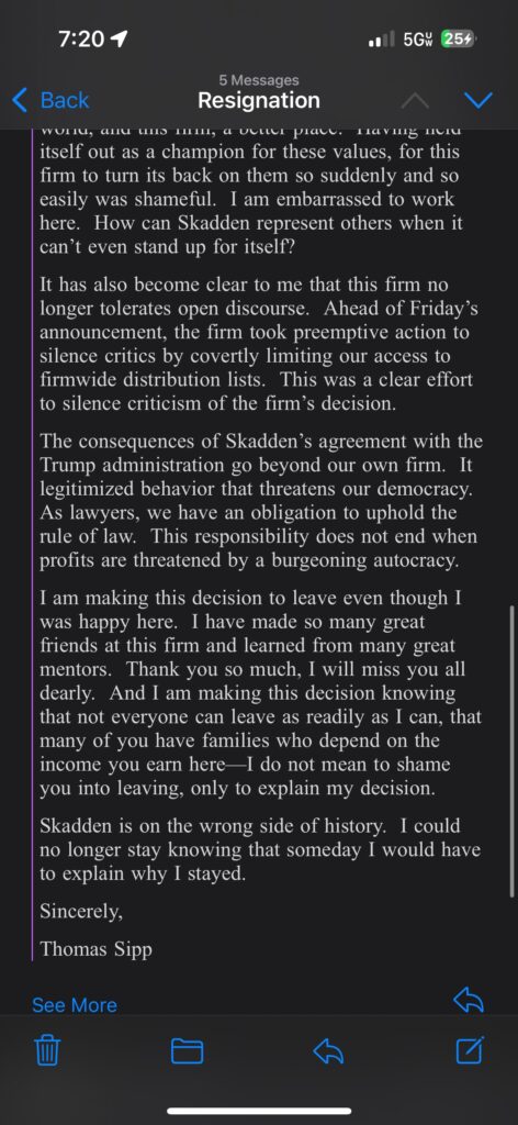 'Skadden is on the wrong side of history.'