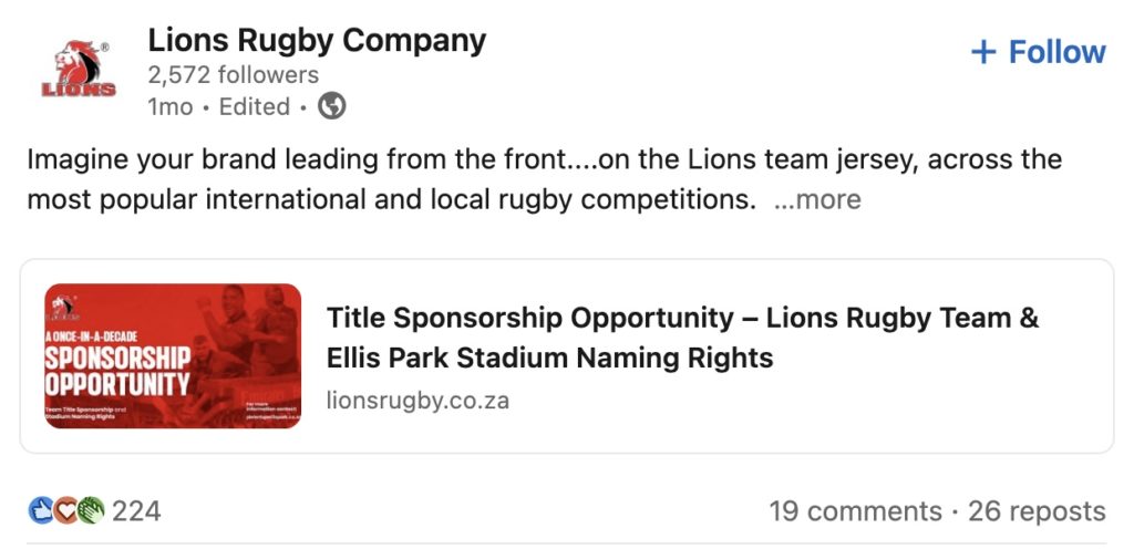 Lions still sponsorless