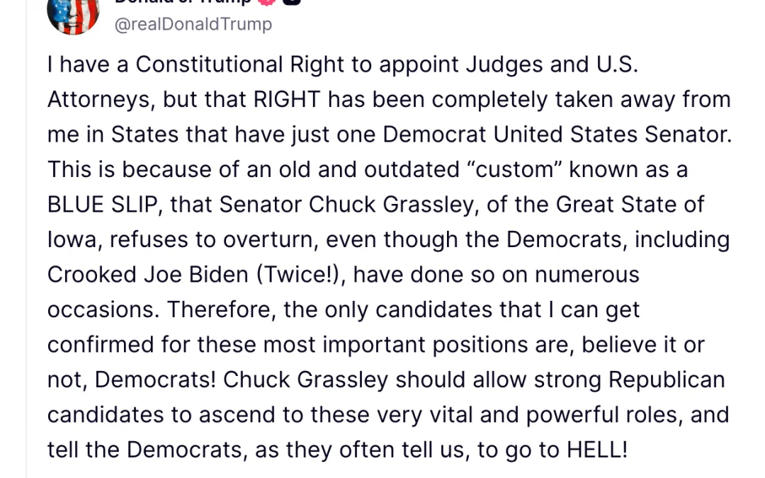 Donald Trump Goes On The Attack Over Blue Slips