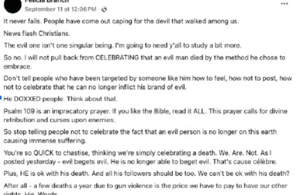 Law Professor Suspended Over Charlie Kirk Post