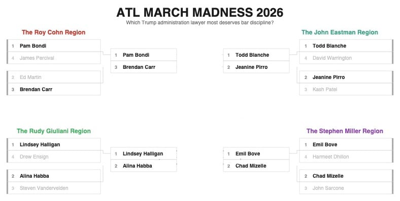 The Ethics 8: Which Trump Administration Lawyer Most Deserves To Lose Their License?