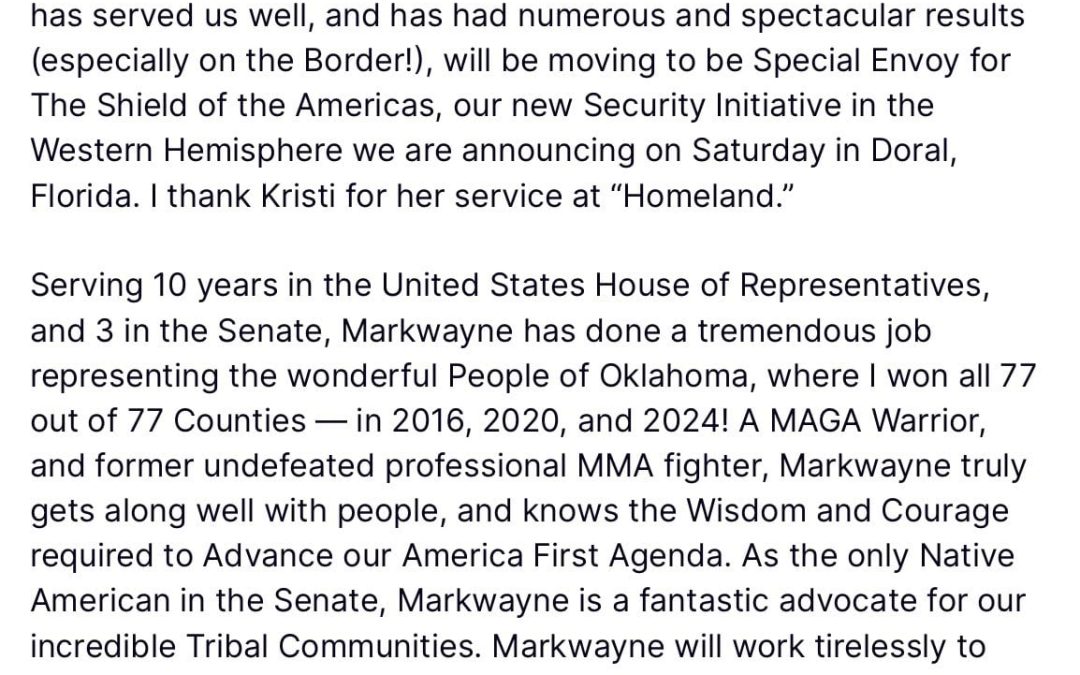 Trump Dumps Kristi Noem In The Middle Of Her Speech, Which Is Objectively Very Funny