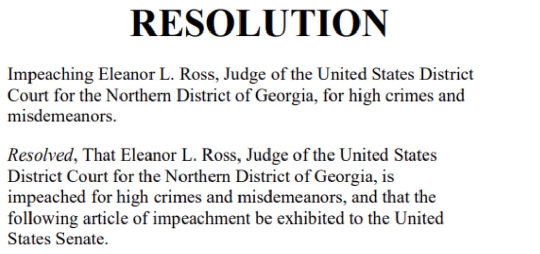 Judge Eleanor Ross Impeachment Arrives Right On Schedule, Managing To Yet Again Botch The Standard