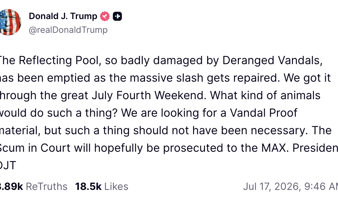 Litigants Ask To Check Reflecting Pool For ‘Sabotage’