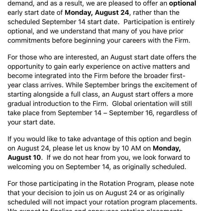 Milbank Is So Busy It’s Letting Its Incoming Associates Start Early — Again