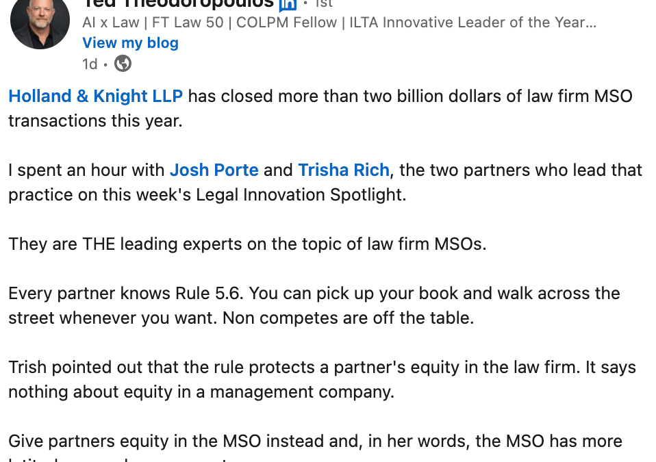 Private Equity Investment In Law Firms Floated As *One Neat Trick* To Get Around Ethical Obligations